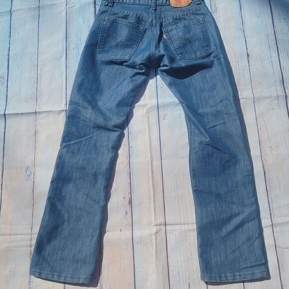 Levi's 511 Boy's's Blue Cotton Solid Stretch Mid Rise Straight Leg Jeans Size 14 - Picture 3 of 12